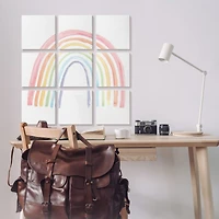 Stupell Industries Traditional Rainbow Stripes Kid's Minimal Chromatic Arches Canvas Wall Art, 12" x 12"