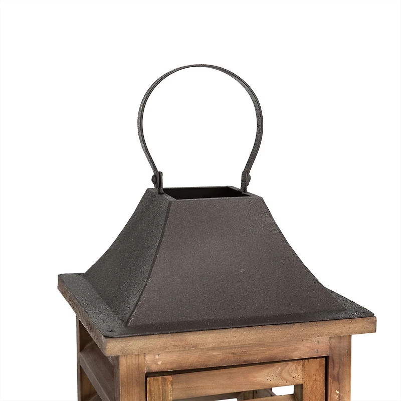 Modern Farmhouse Wooden Shutter Lantern Set