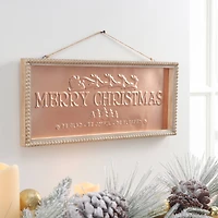 19.75" Merry Christmas Metal Wall Décor in Beaded Frame by Ashland®