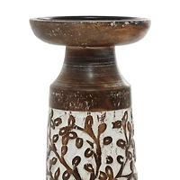 Brown Mango Wood Natural Candle Holder Set, 3ct.