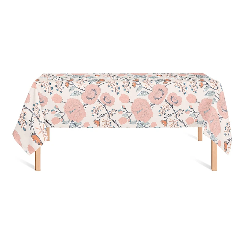 Pink Navy Floral Tablecloth