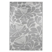 Gray & Off-White Floral Rectangular Outdoor Area Rug, 4ft. x 6ft.