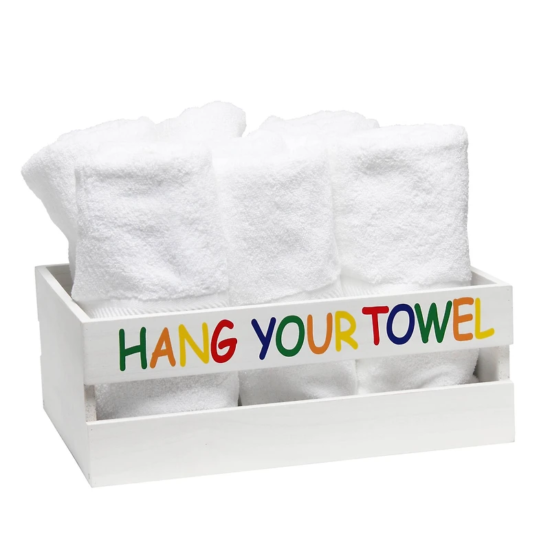 Elegant Designs White Wash Kids Towel Holder