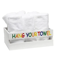 Elegant Designs White Wash Kids Towel Holder
