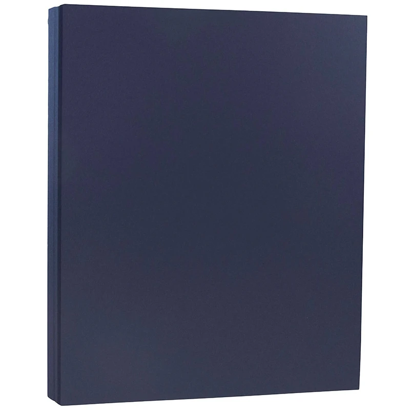 JAM Paper Navy Blue Matte 8.5" x 11" 80lb. Cardstock, 250 Sheets