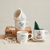 Hello Honey® 12oz. Snowman, Angel, Wreath & Santa Mug Set