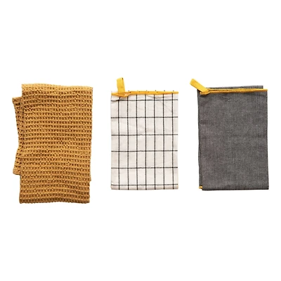 Multi Cotton Tea Towels Set, 3ct.