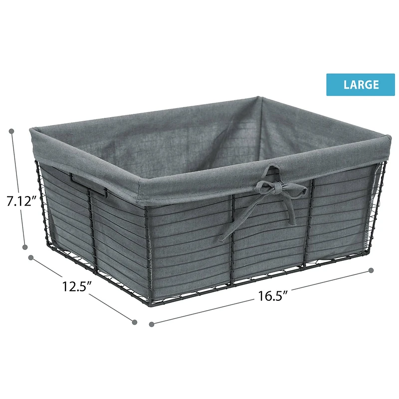 Sorbus 17" Wire Baskets with Removable Liner, 2ct.