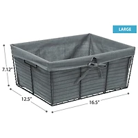 Sorbus 17" Wire Baskets with Removable Liner, 2ct.
