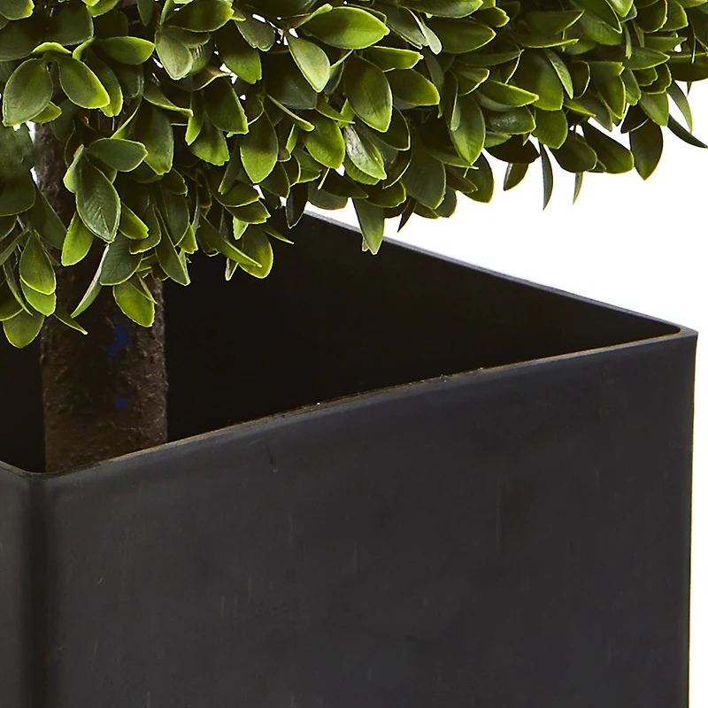 27" Boxwood Artificial Plant in Black Planter