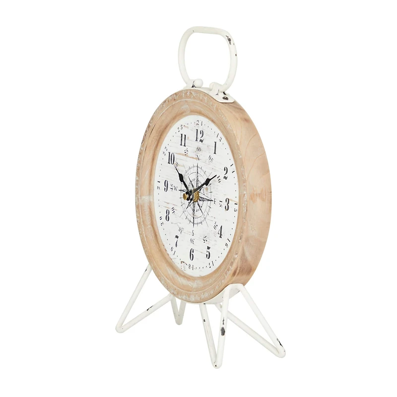 13" Brown Metal Eclectic Clock