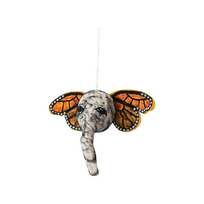 Hello Honey® 7.5" Elephant Head Wool Felt Ornament