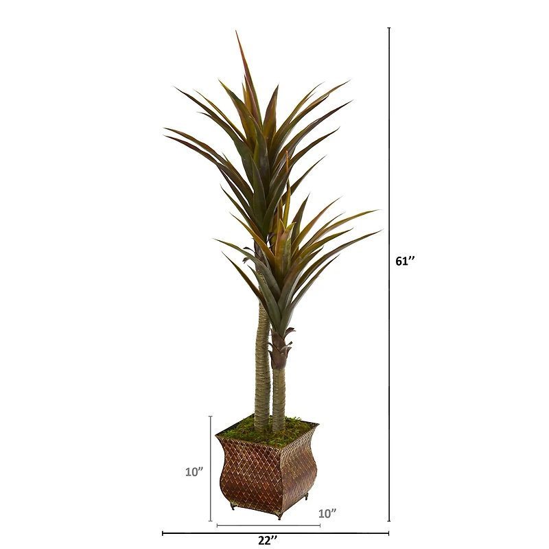 5ft. Green Yucca Tree in Decorative Planter