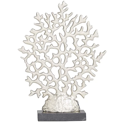 16.25" Silver Coastal Coral Tabletop Sculpture