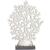 16.25" Silver Coastal Coral Tabletop Sculpture
