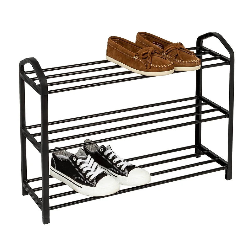 Honey Can Do Black 3-Tier Streamline Shoe Rack