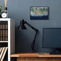 Stupell Industries Abstract Gold Blue Textured Surface Painting Black Framed Wall Art