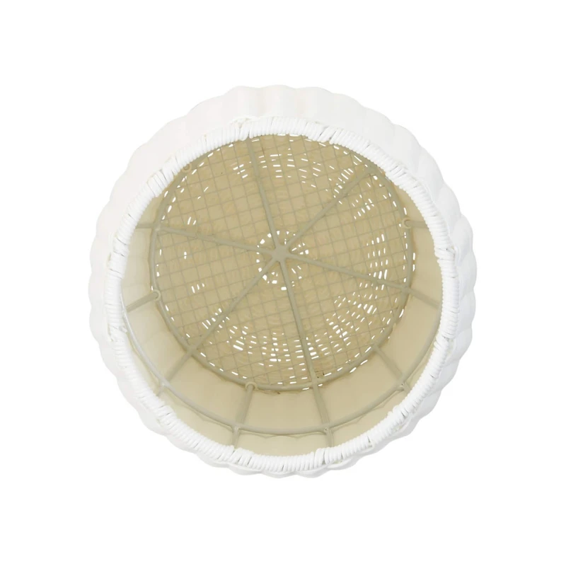 Household Essentials 24.5" White Woven Pedestal