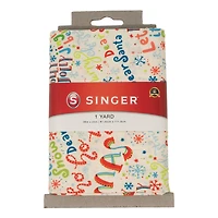 SINGER Dear Santa Print Ringspun Cotton Fabric