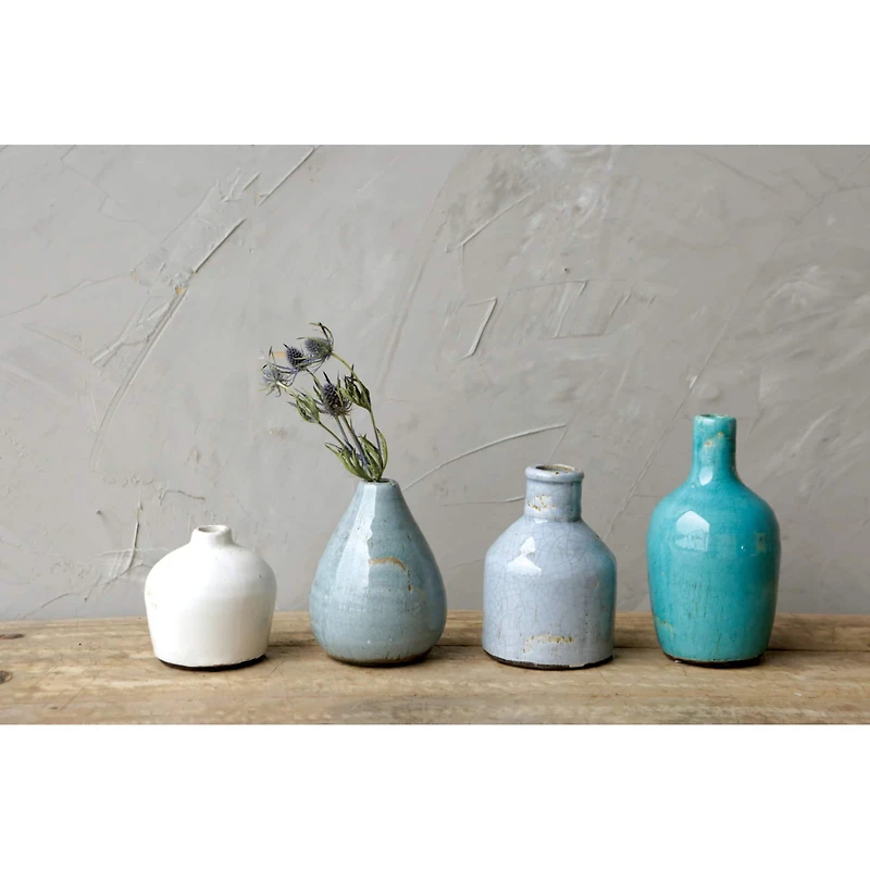 Hello Honey® Blue & Ivory White Terra Cotta Vase Set