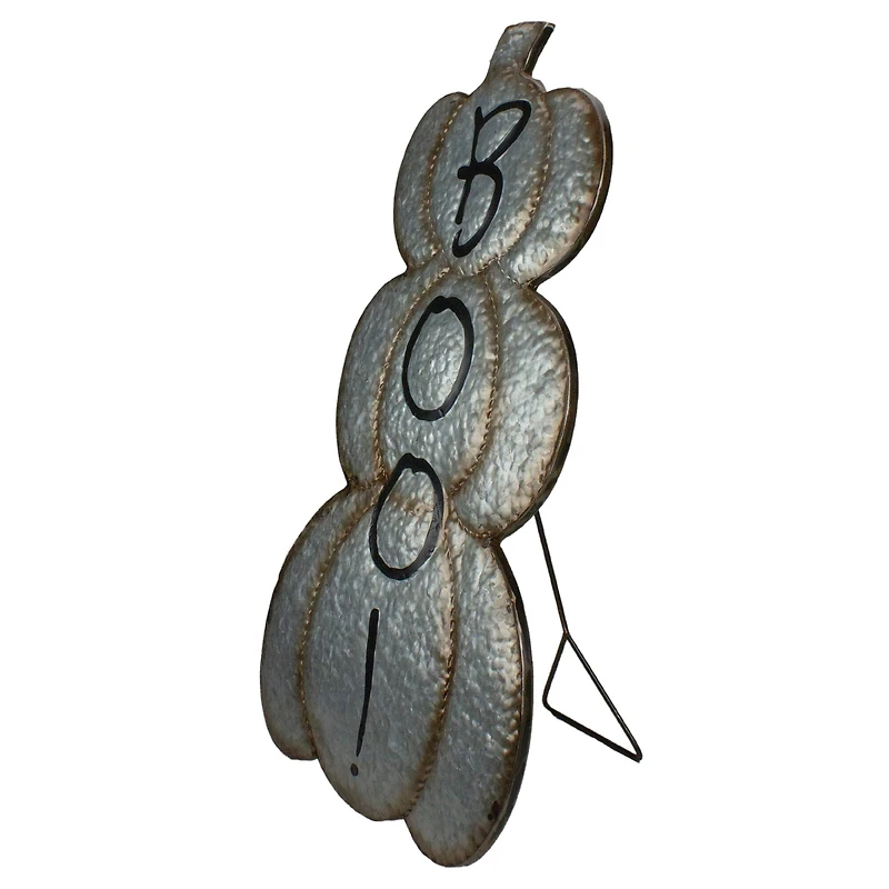 28' Silver & Brown Metal Pumpkin Halloween Decoration