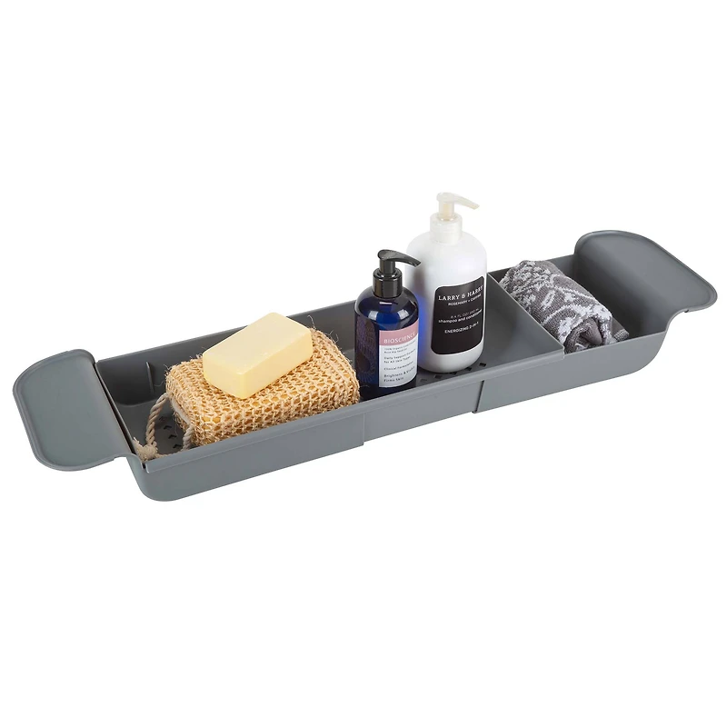 Bath Bliss Gray Expandable Non-Slip Bathtub Caddy