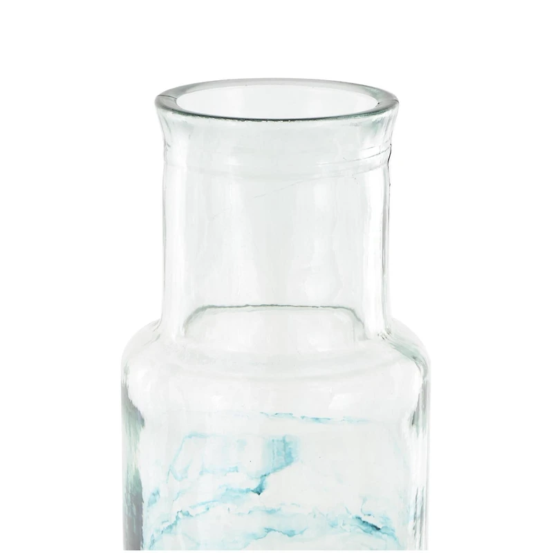 Blue Abstract Ombre Recycled Glass Vase