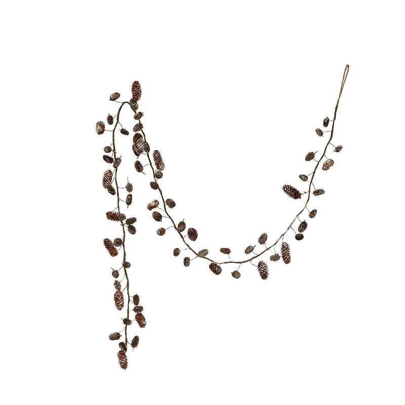 Hello Honey® 6ft. Pinecone Garland in Snow Finish