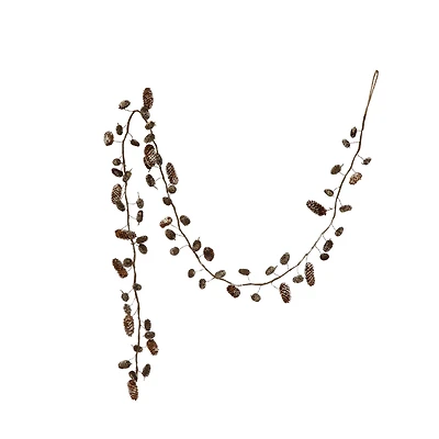 Hello Honey® 6ft. Pinecone Garland in Snow Finish