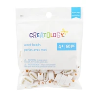 White & Gold Inspirational Word Beads, 60ct. by Creatology™