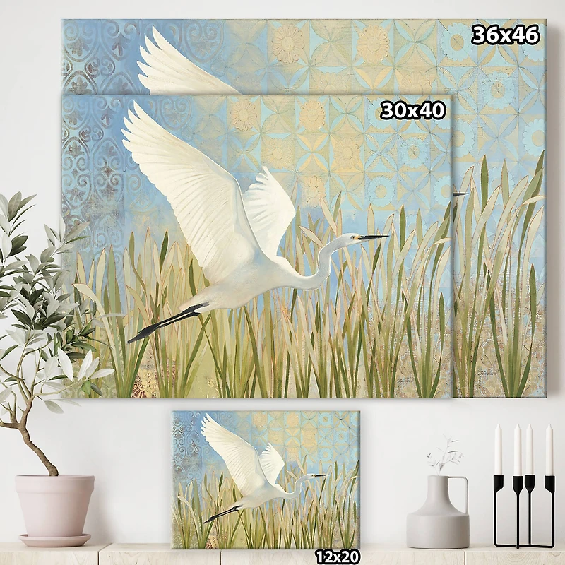 Designart - Snowy Egret in Flight vII