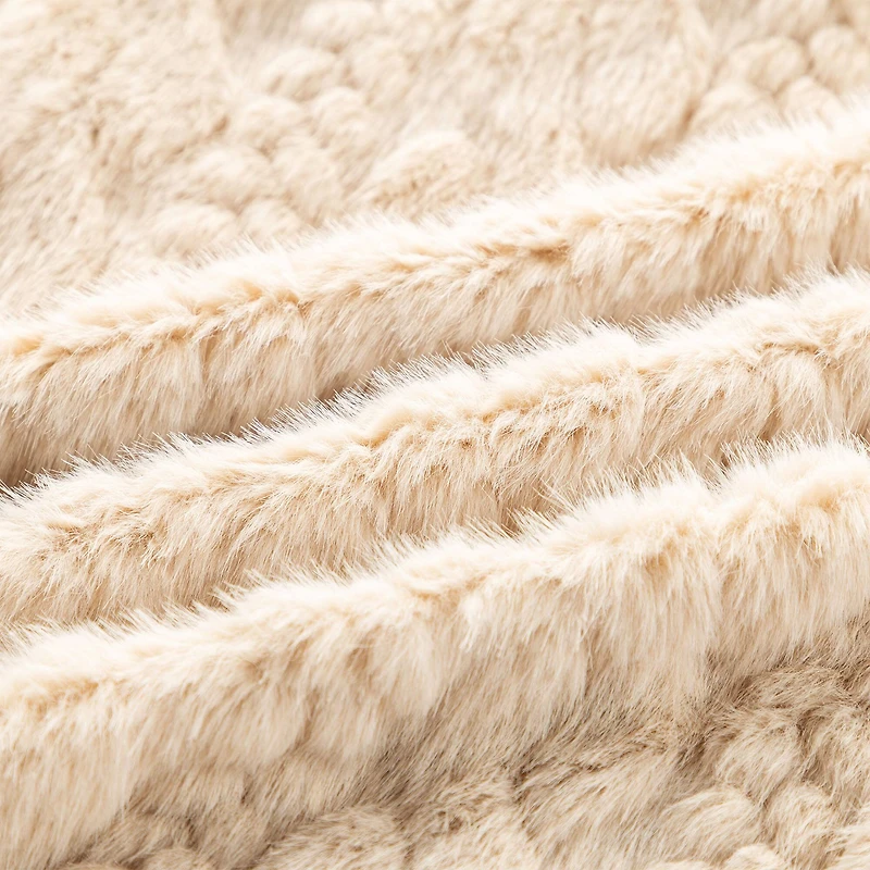 Glitzhome® 60"D Reversible Twisted Faux Marten Fur Christmas Tree Skirt