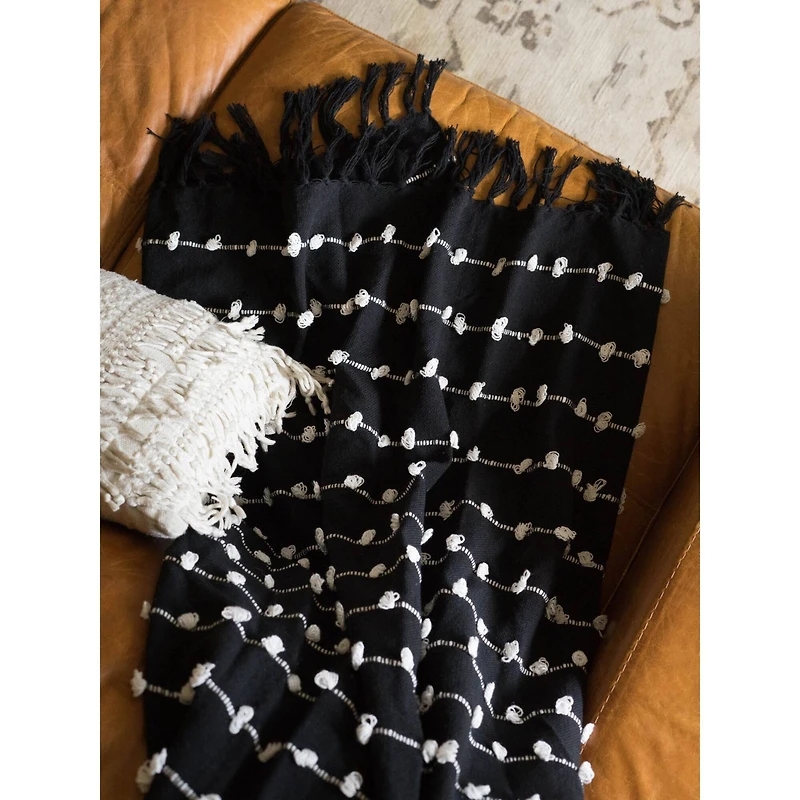 DII® Black Woven Loop Throw