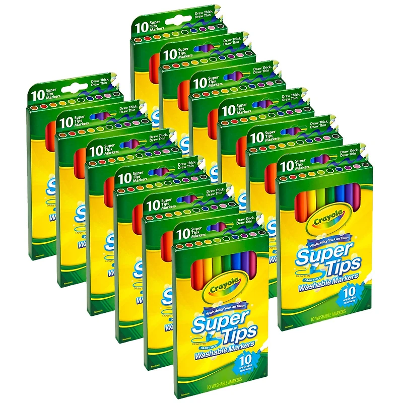 Crayola® Washable Super Tips Markers, 12 Packs of 10