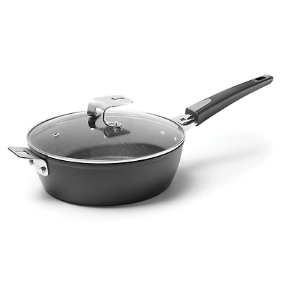 The Rock by Starfrit 9" Deep Fry Pan & Dutch Oven with Lid & Detachable Handle