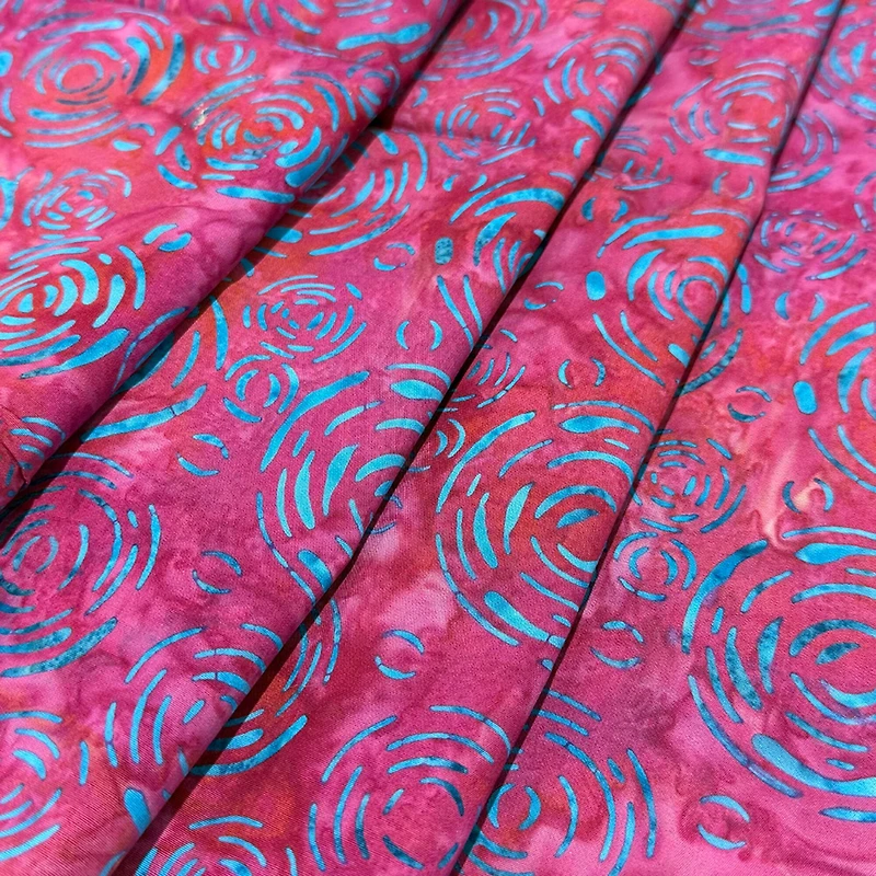 Feldman Premium Indonesian Batik Raspberry Turquoise Cotton Fabric