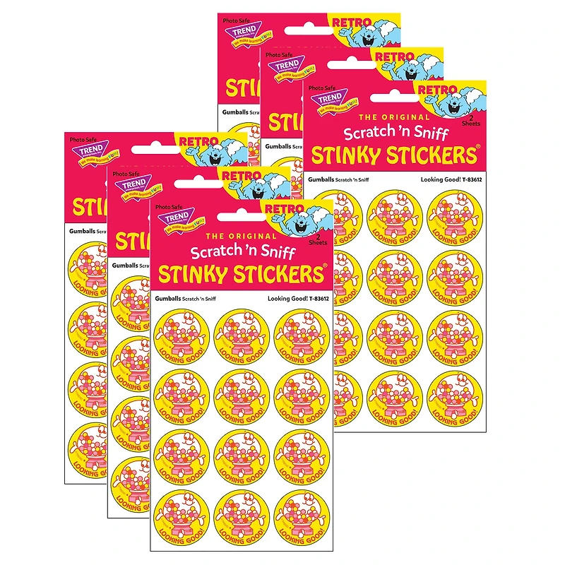TREND Enterprises® Looking Good!/Gumballs Scented Stickers, 6 Packs of 24