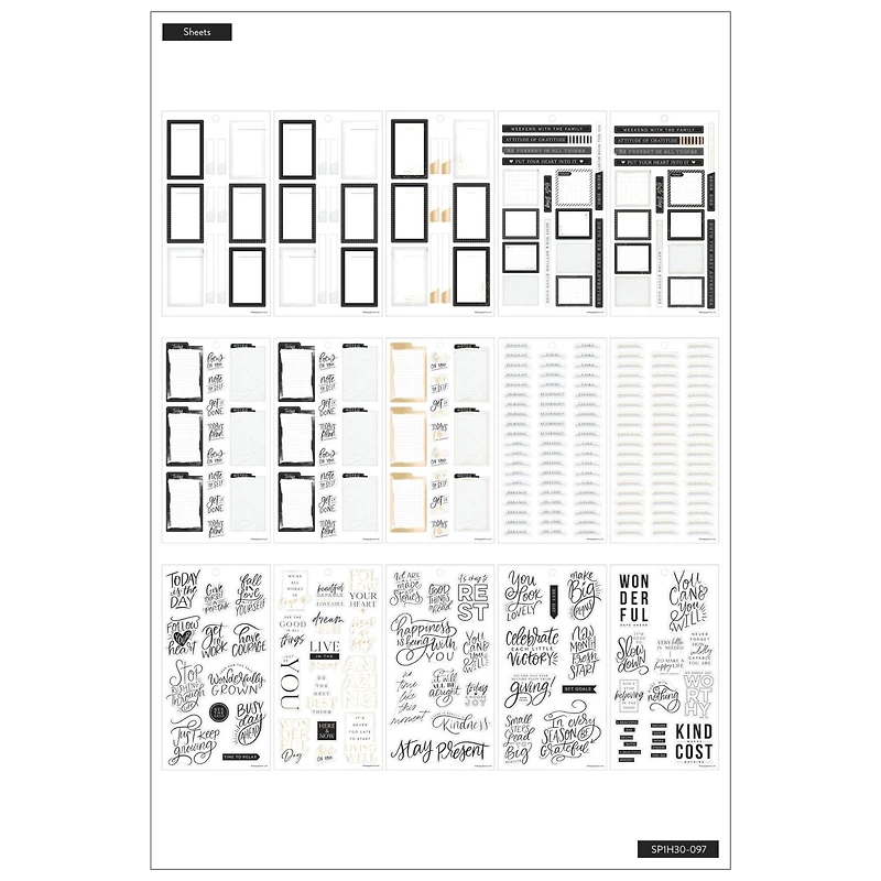 The Happy Planner® Black & White Value Pack Stickers