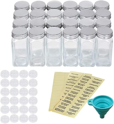 4oz. Glass Spice Jars Set