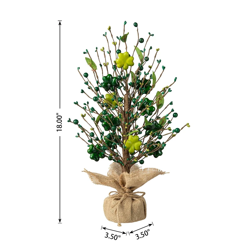 Glitzhome® 18" St Patrick's Shamrock and Berry Table Tree