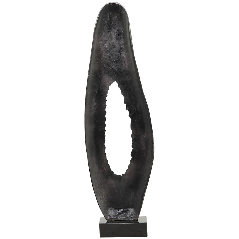 49.5" Abstract Aluminum & Marble Teardrop Sculpture
