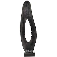 49.5" Abstract Aluminum & Marble Teardrop Sculpture