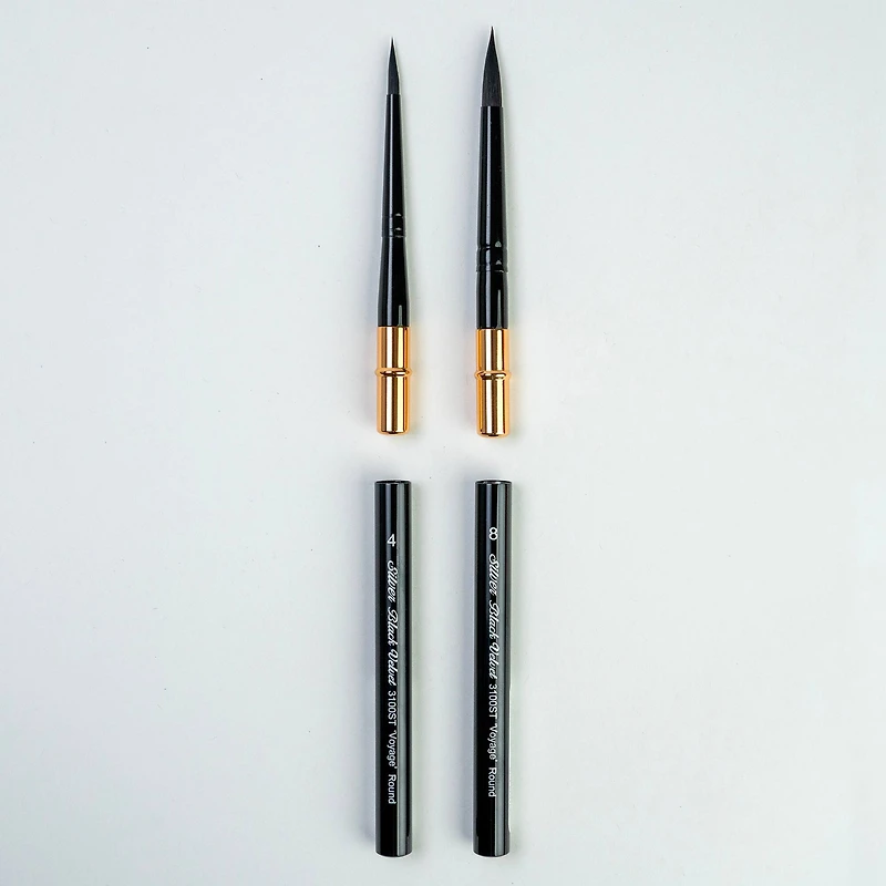 Silver Brush Limited Black Velvet® Large Travel Round Brushes Set