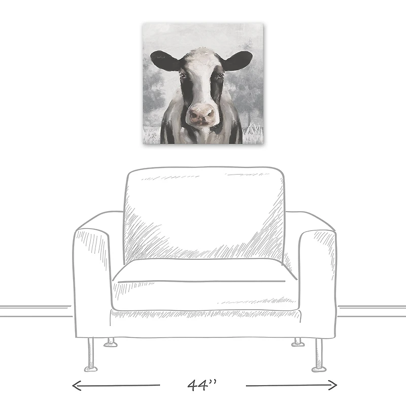 Sophisticated Cow 20" x 20" Canvas Wall Art
