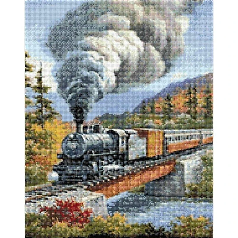 Wizardi Train Crossing Diamond Painting Kit