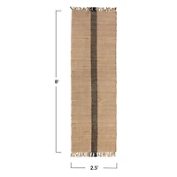 Hello Honey® Natural Jute & Cotton Floor Runner with Black Woven Stripe, 2.5ft.x9ft.