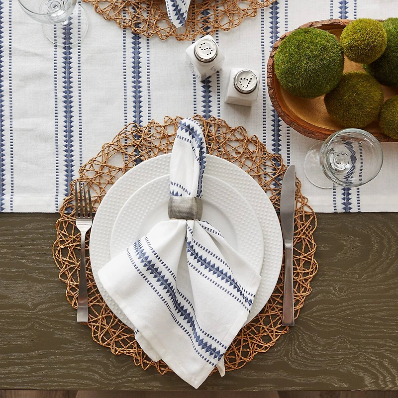 DII® French Blue Zig Dobby Stripe Cloth Dinner Napkins, 6ct.