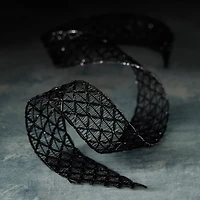 1" x 3yd. Black Crochet Net Ribbon by Celebrate It™ Classic