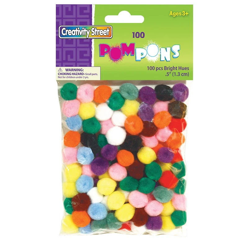 Creativity Street® Bright Hues 1/2'' Pom Pons, 100ct.