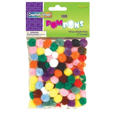 Creativity Street® Bright Hues 1/2'' Pom Pons, 100ct.